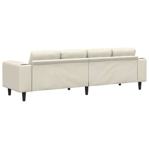 vidaXL Living Room Sofa Cream 250 x 77 x 76 cm