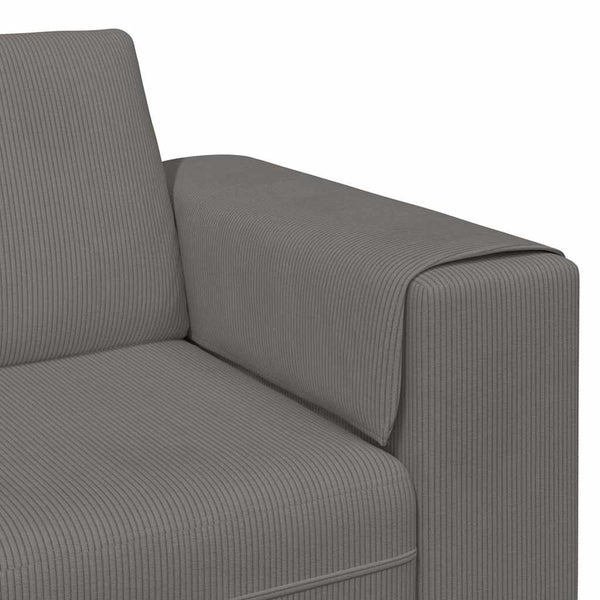 vidaXL Sofa Light Gray 250 x 77 x 76 cm Corduroy