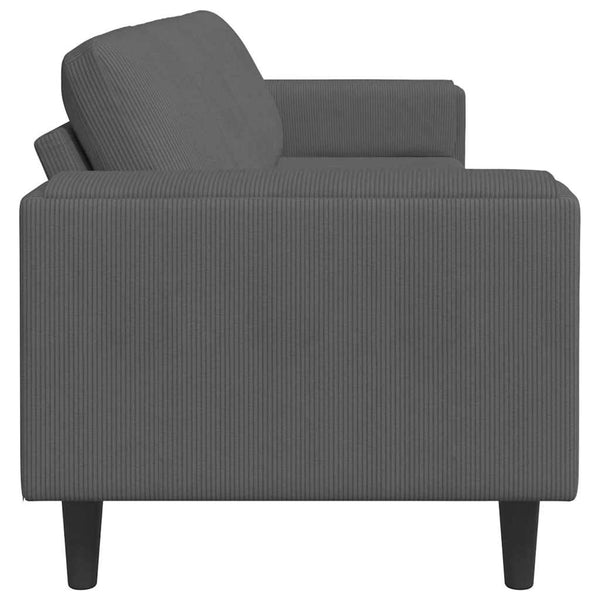 vidaXL Sofa Dark Grey 250 x 77 x 76 cm Corduroy