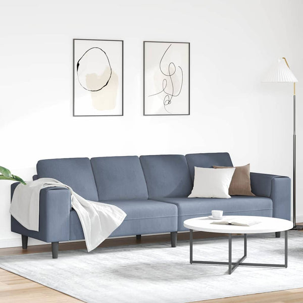 vidaXL Sofa Blue 250 x 77 x 76 cm Corduroy