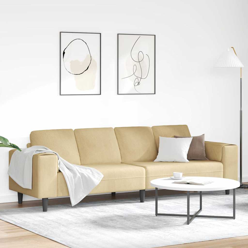 vidaXL Sofa Grey-Green 250 x 77 x 76 cm Corduroy