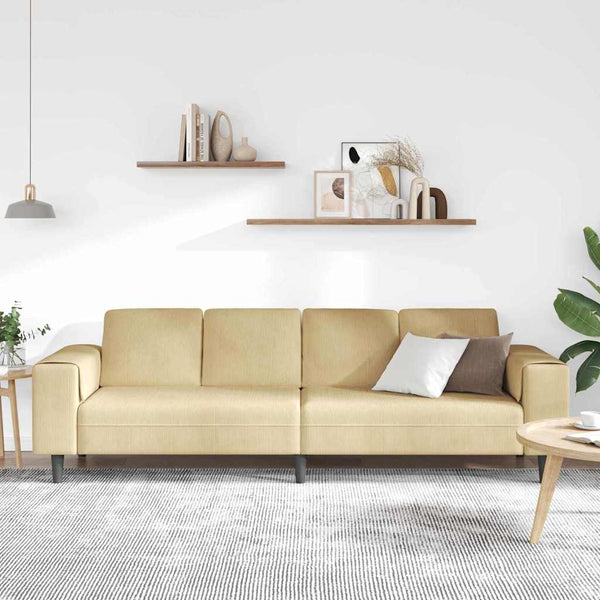 vidaXL Sofa Grey-Green 250 x 77 x 76 cm Corduroy