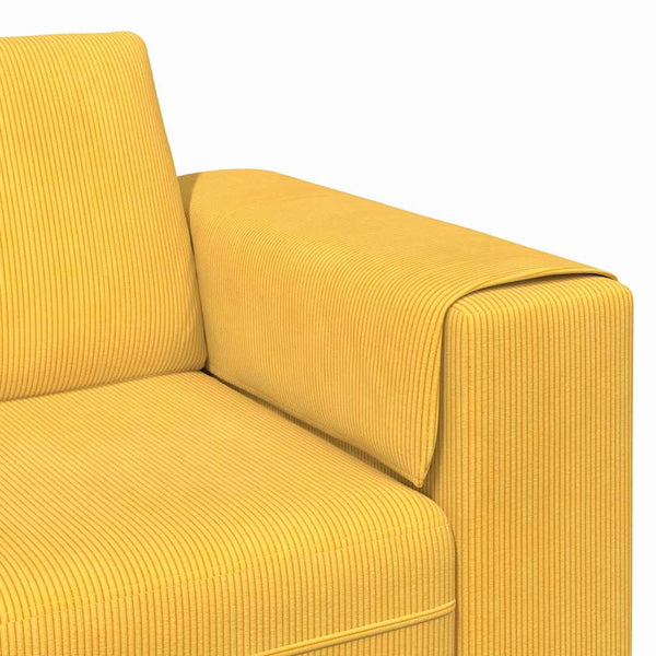 vidaXL Sofa Light Yellow 250 x 77 x 76 cm Corduroy