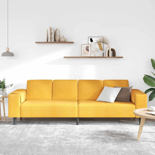 vidaXL Sofa Light Yellow 250 x 77 x 76 cm Corduroy