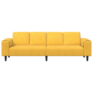 vidaXL Sofa Light Yellow 250 x 77 x 76 cm Corduroy