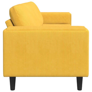 vidaXL Sofa Light Yellow 250 x 77 x 76 cm Corduroy