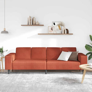 vidaXL Sofa Red-Orange 250 x 77 x 76 cm Corduroy