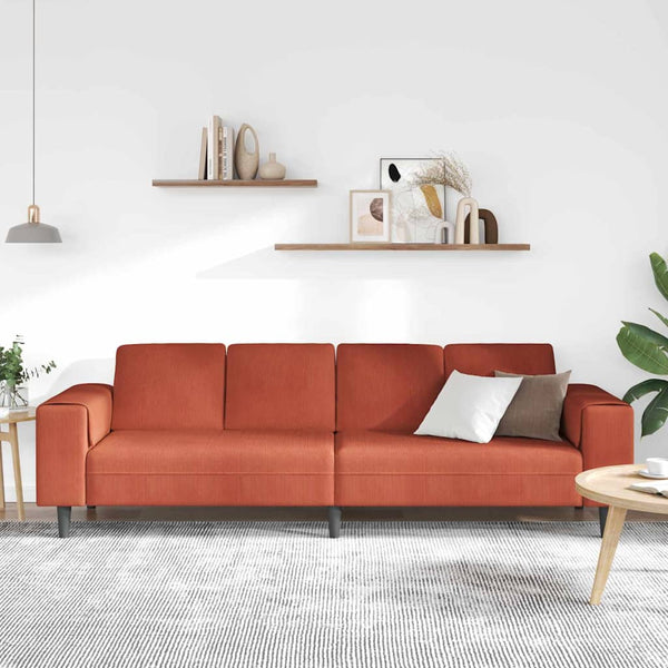 vidaXL Sofa Red-Orange 250 x 77 x 76 cm Corduroy