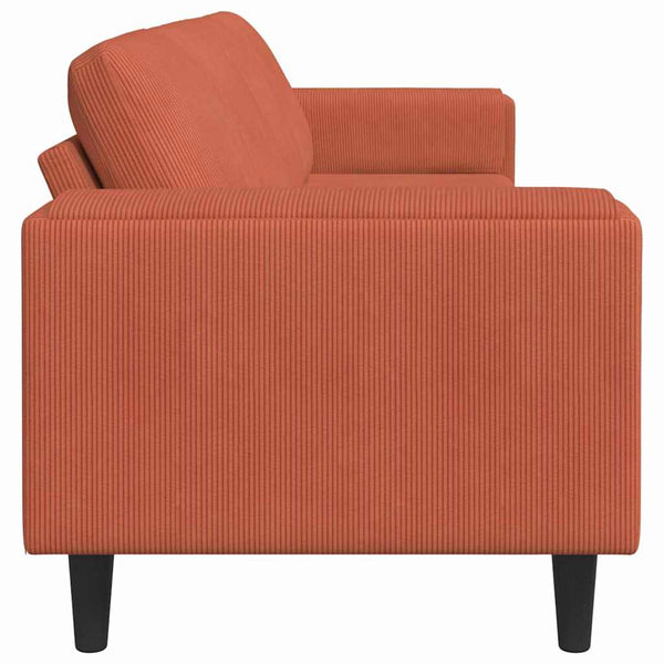 vidaXL Sofa Red-Orange 250 x 77 x 76 cm Corduroy