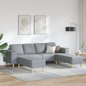 vidaXL Living Room Sofa 3 Piece Light Gray Polyester