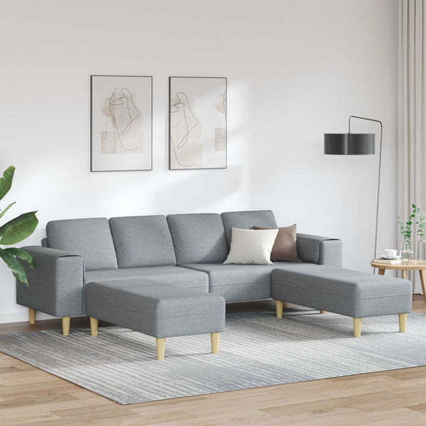 vidaXL Living Room Sofa 3 Piece Light Gray Polyester