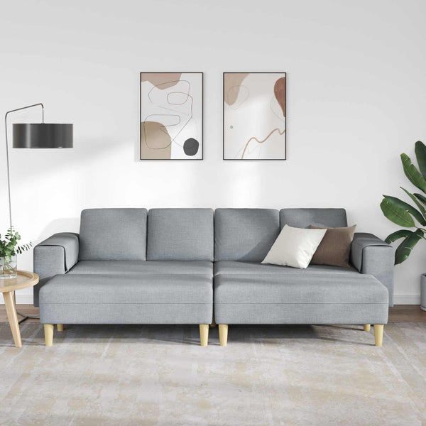 vidaXL Living Room Sofa 3 Piece Light Gray Polyester