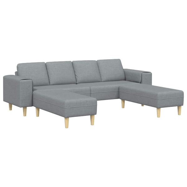 vidaXL Living Room Sofa 3 Piece Light Gray Polyester