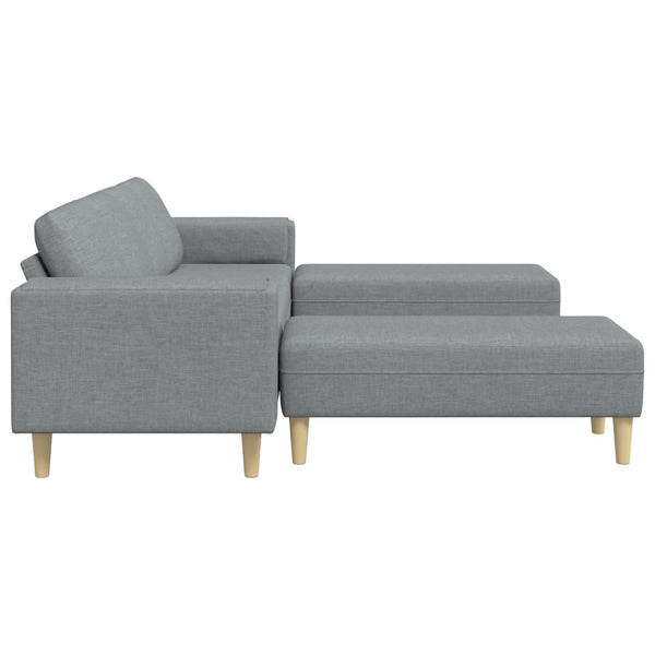 vidaXL Living Room Sofa 3 Piece Light Gray Polyester