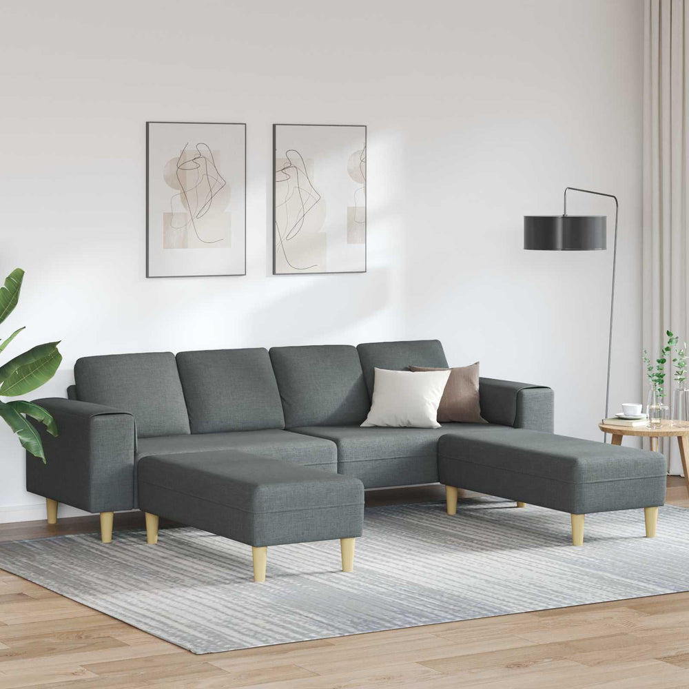 vidaXL Living Room Sofa 3 pcs Dark Grey Polyester