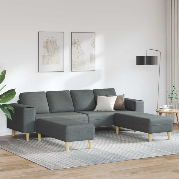 vidaXL Living Room Sofa 3 pcs Dark Grey Polyester