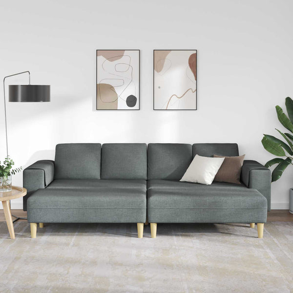 vidaXL Living Room Sofa 3 pcs Dark Grey Polyester