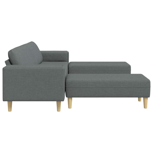 vidaXL Living Room Sofa 3 pcs Dark Grey Polyester
