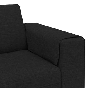 vidaXL Living Room Couch 3 pcs Black Polyester