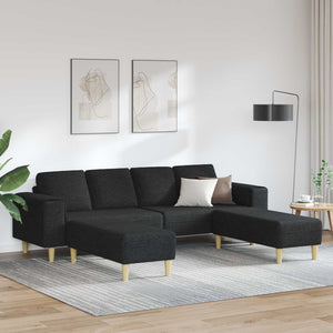 vidaXL Living Room Couch 3 pcs Black Polyester