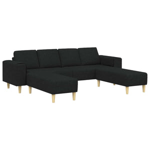 vidaXL Living Room Couch 3 pcs Black Polyester