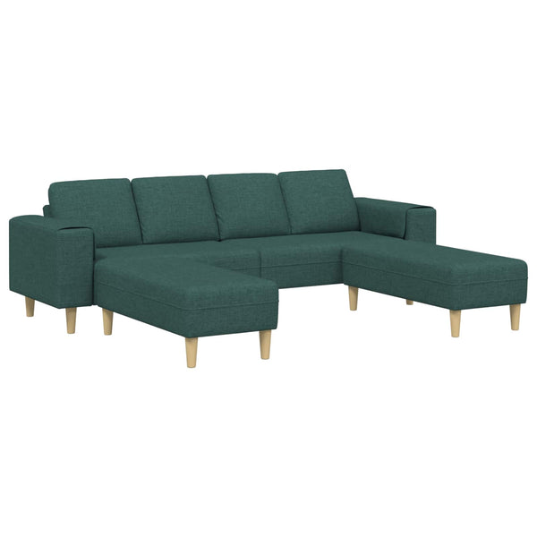 vidaXL Living Room Sofa 3 pcs Dark Green Polyester