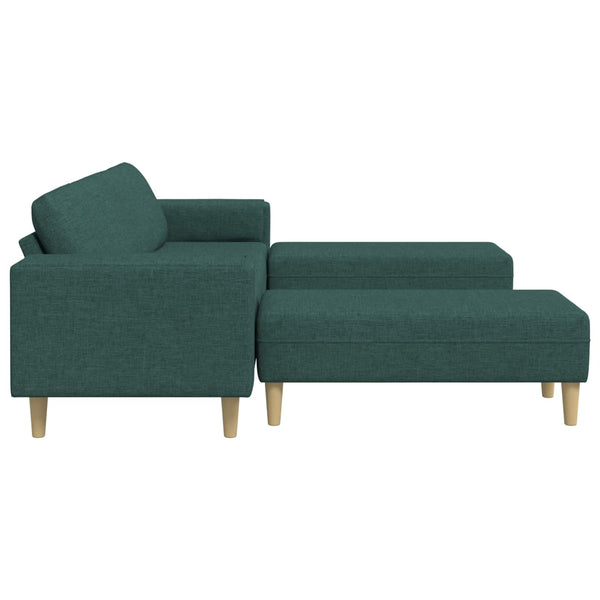 vidaXL Living Room Sofa 3 pcs Dark Green Polyester