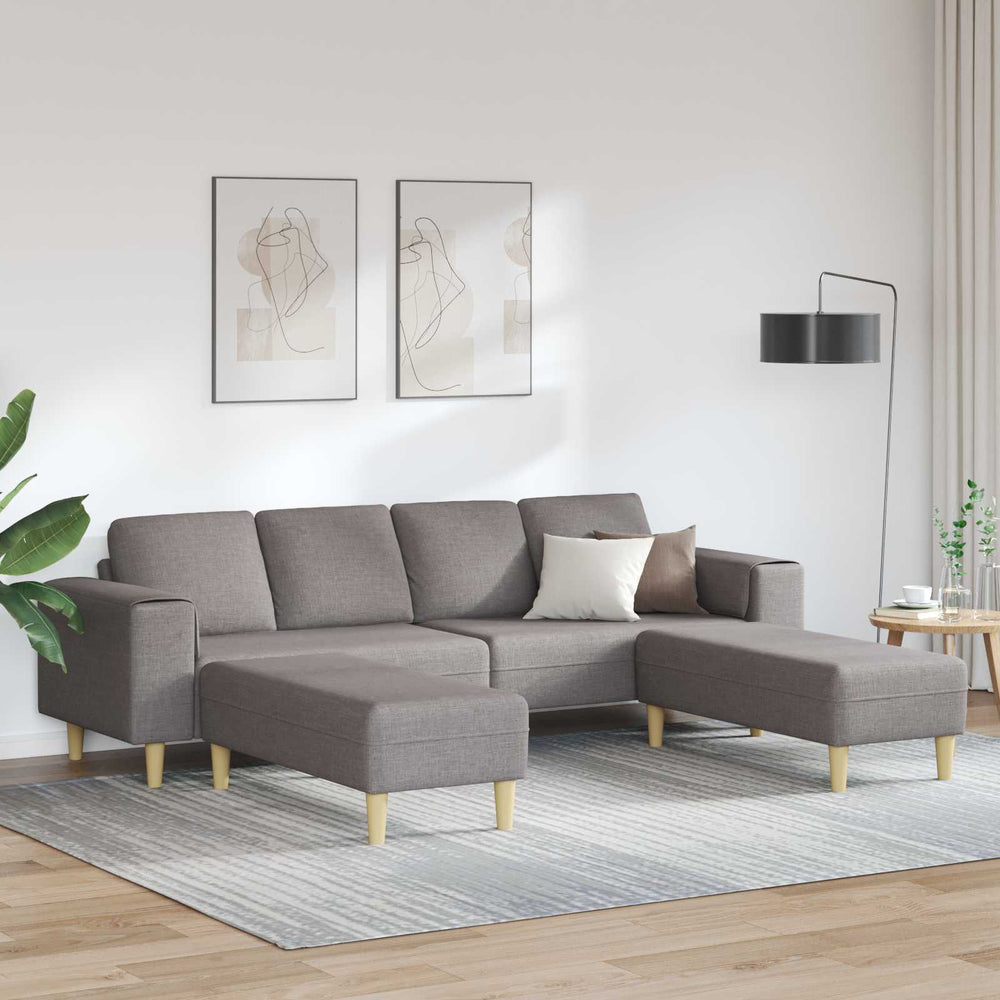 vidaXL Living Room Sofa 3-piece Taupe Polyester