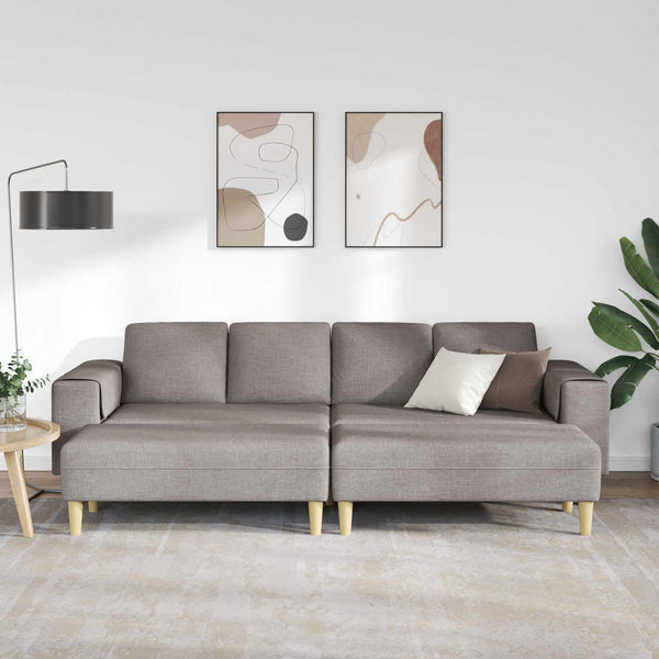 vidaXL Living Room Sofa 3-piece Taupe Polyester