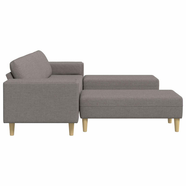 vidaXL Living Room Sofa 3-piece Taupe Polyester