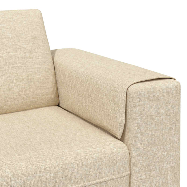 vidaXL Living Room Sofa 3-piece Cream Polyester