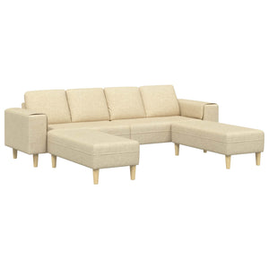 vidaXL Living Room Sofa 3-piece Cream Polyester