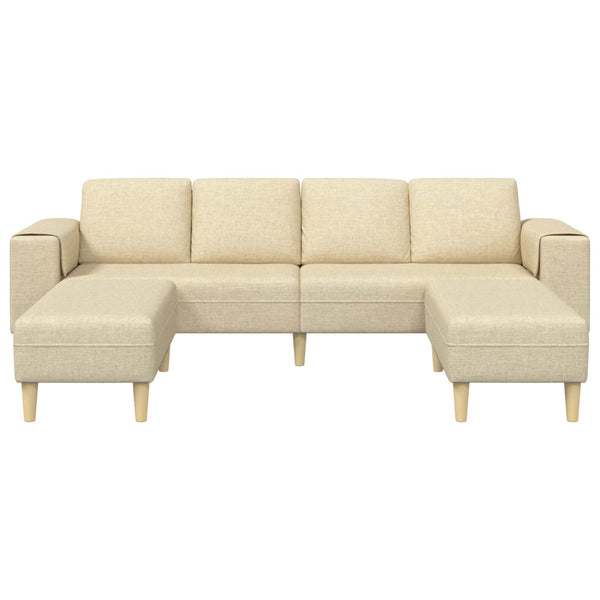 vidaXL Living Room Sofa 3-piece Cream Polyester