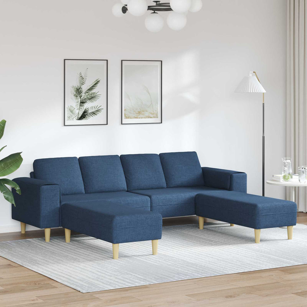 vidaXL Living Room Sofa 3 pcs Blue Polyester
