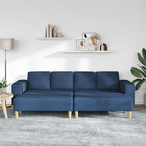 vidaXL Living Room Sofa 3 pcs Blue Polyester