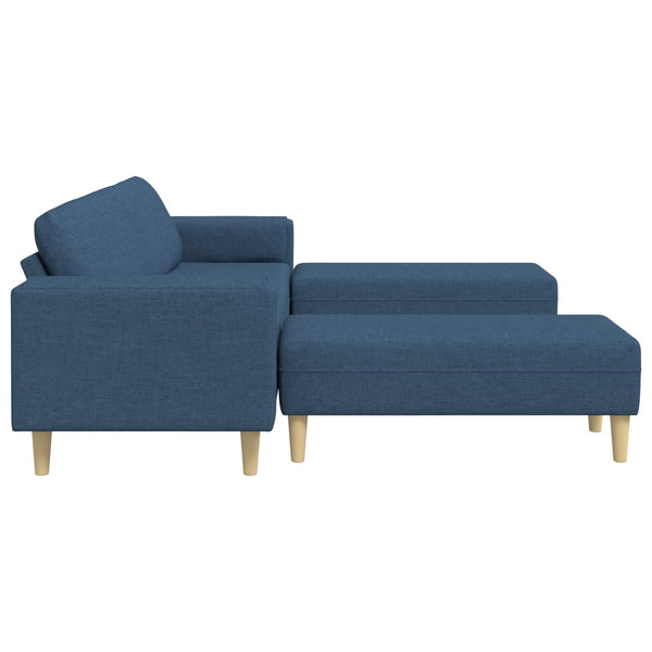 vidaXL Living Room Sofa 3 pcs Blue Polyester