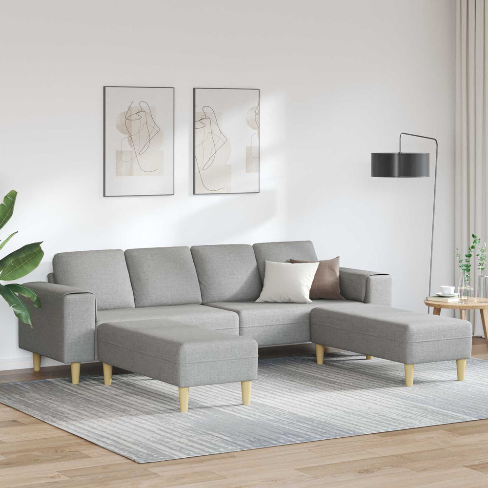vidaXL Living Room Sofa 3 pcs Cloud Grey 250 x 188 x 76 cm Polyester