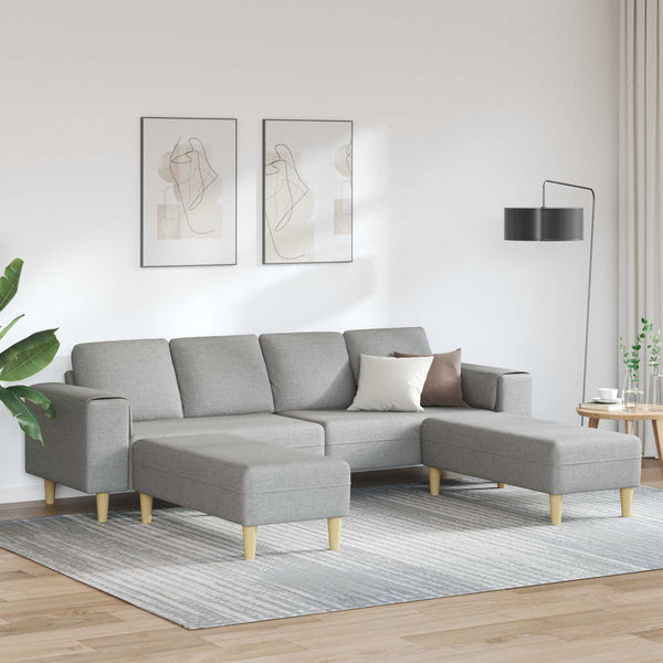 vidaXL Living Room Sofa 3 pcs Cloud Grey 250 x 188 x 76 cm Polyester