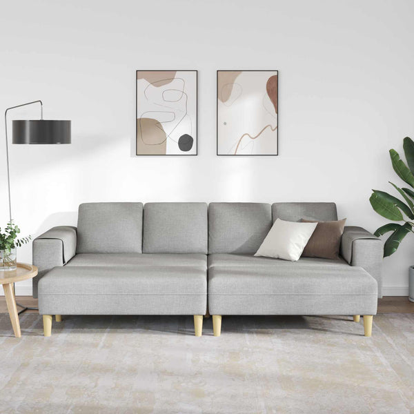 vidaXL Living Room Sofa 3 pcs Cloud Grey 250 x 188 x 76 cm Polyester