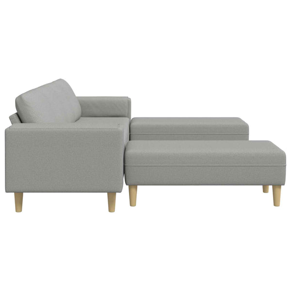 vidaXL Living Room Sofa 3 pcs Cloud Grey 250 x 188 x 76 cm Polyester