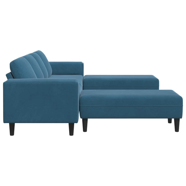 vidaXL Living Room Sofa 3 pcs Blue 250 x 188 x 76 cm