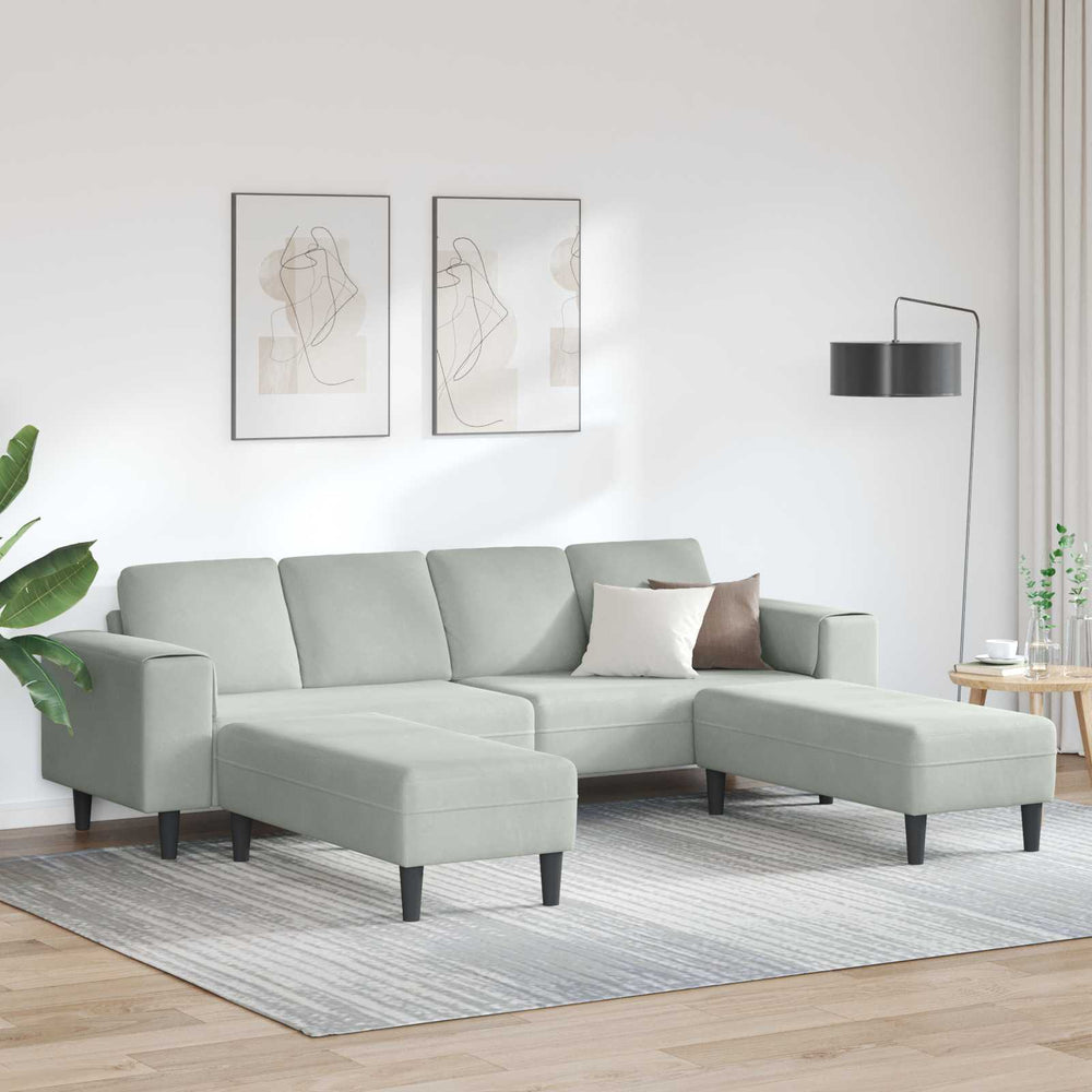 vidaXL Living Room Sofa 3-piece Light Gray 250 x 188 x 76 cm