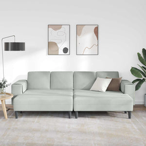 vidaXL Living Room Sofa 3-piece Light Gray 250 x 188 x 76 cm