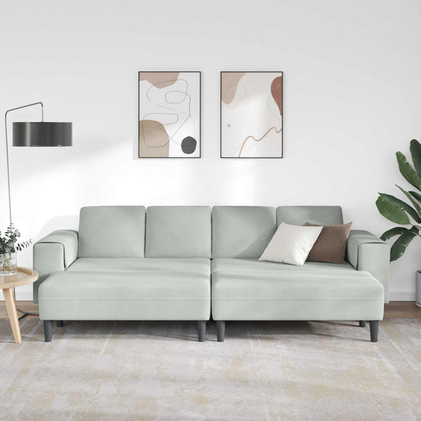 vidaXL Living Room Sofa 3-piece Light Gray 250 x 188 x 76 cm