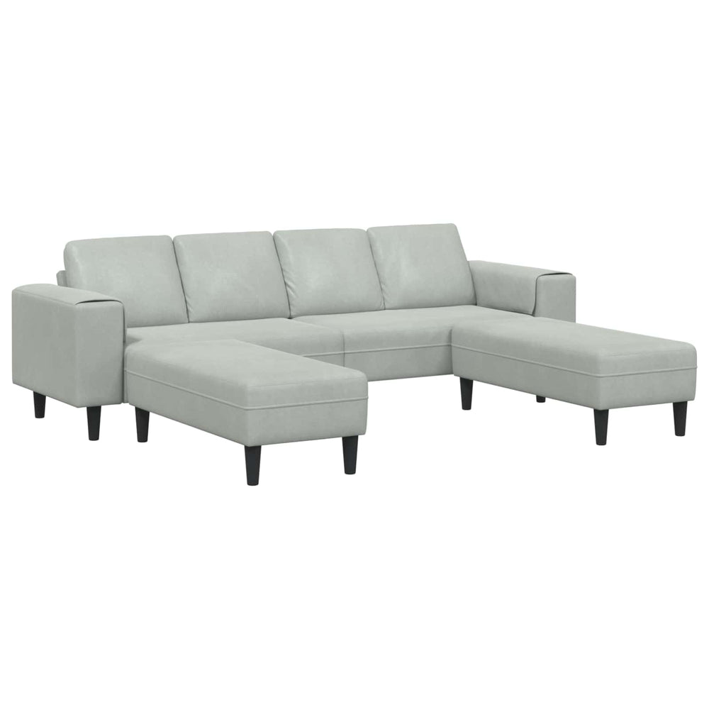 vidaXL Living Room Sofa 3-piece Light Gray 250 x 188 x 76 cm