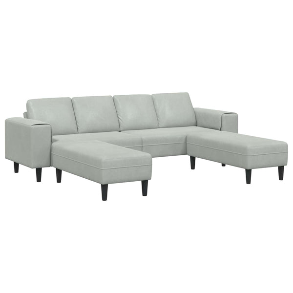 vidaXL Living Room Sofa 3-piece Light Gray 250 x 188 x 76 cm