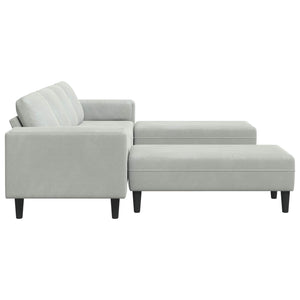vidaXL Living Room Sofa 3-piece Light Gray 250 x 188 x 76 cm