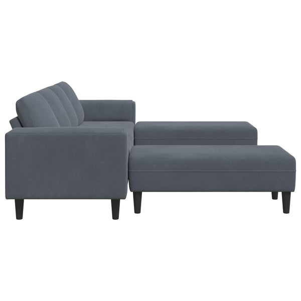 vidaXL Living Room Sofa 3 pcs Dark Grey 250 x 188 x 76 cm