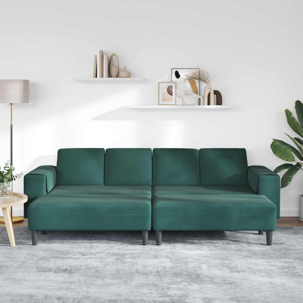 vidaXL Living Room Sofa 3 pcs Dark Green 250 x 188 x 76 cm