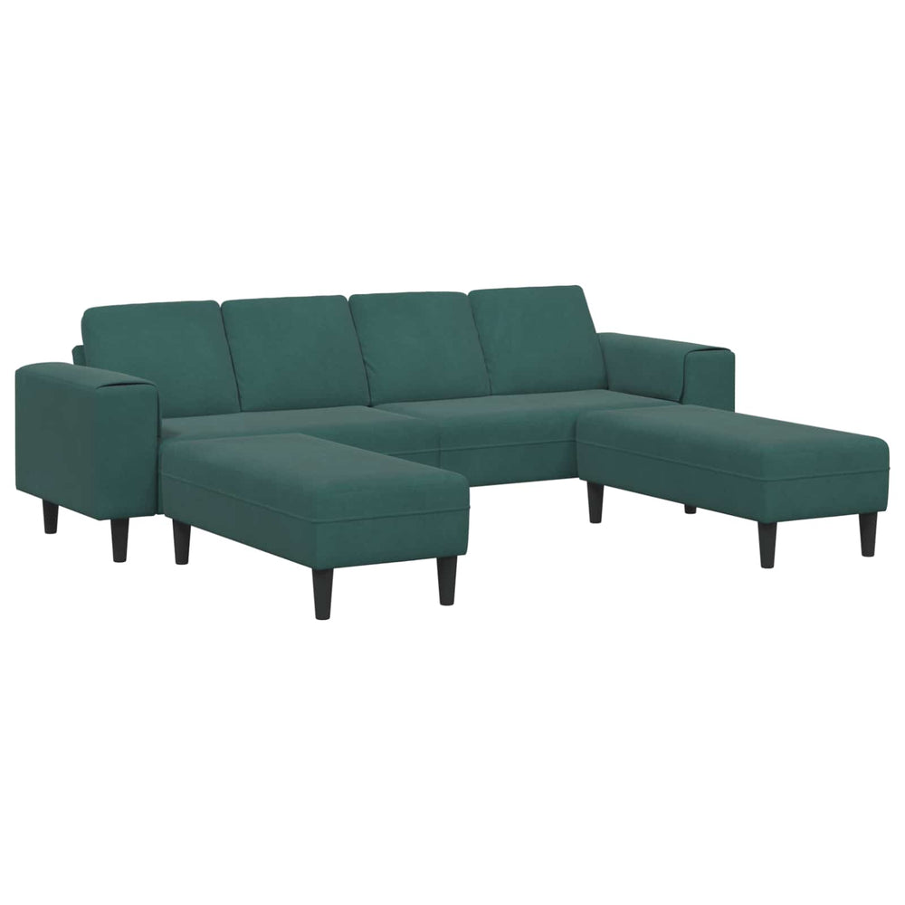 vidaXL Living Room Sofa 3 pcs Dark Green 250 x 188 x 76 cm